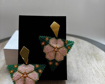 Artisan beaded earring