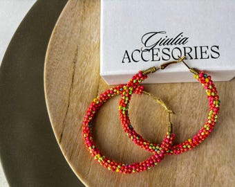 Artisan beaded earring
