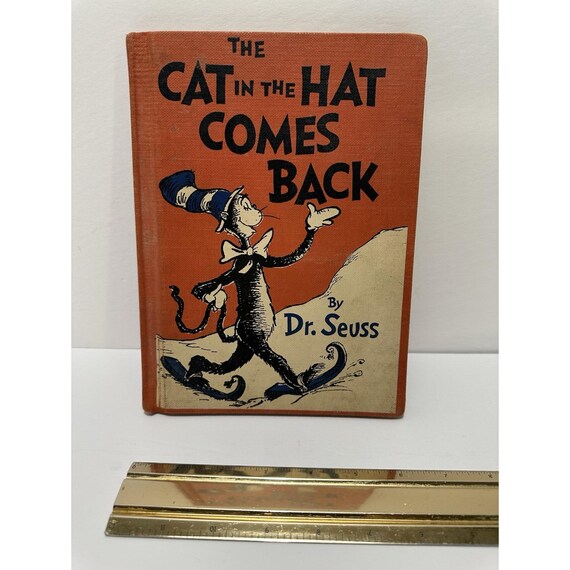 Dr Seuss 1st Printing 1956 The Cat in the Hat Random House Blue Hat Rare View 2