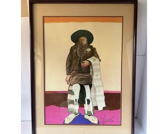 Vintage Len Agrella-lithografie "At Los Lanos"-serie westerse kunst - handgesigneerd