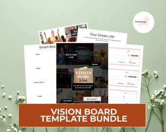 Manifestation Vision Board Bundle - Goal Planner and Affirmation Journal