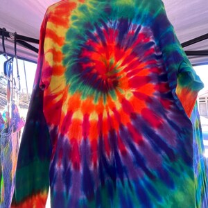 Rainbow Spiral Tie-Dye Long Sleeve Shirt! Size XL