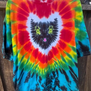 Cat Tie-Dye T-Shirt! Size XL