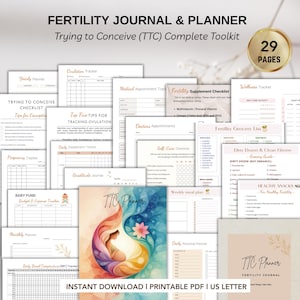 Fertility Journal, TTC Planner Bundle, Ovulation Tracker, Trying to Conceive Printable, Fertility Planner, Pregnancy Prep, Instant Download