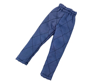 Quilted Blue Snow Pants for 11.5" Fashion Doll