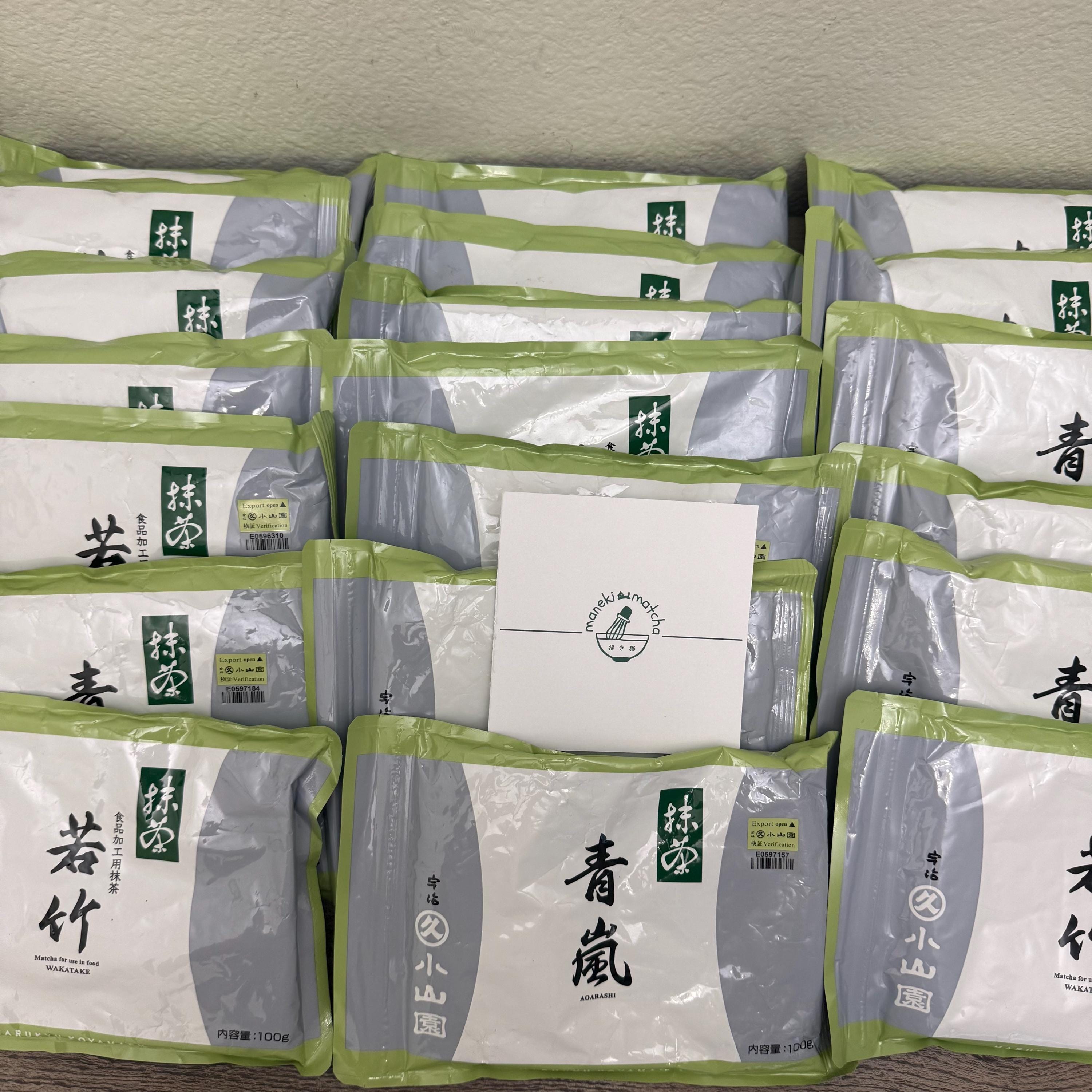 100g入り袋 -- 丸久小山園 日本産抹茶 儀式用/食品用/ラテ用/製菓用 