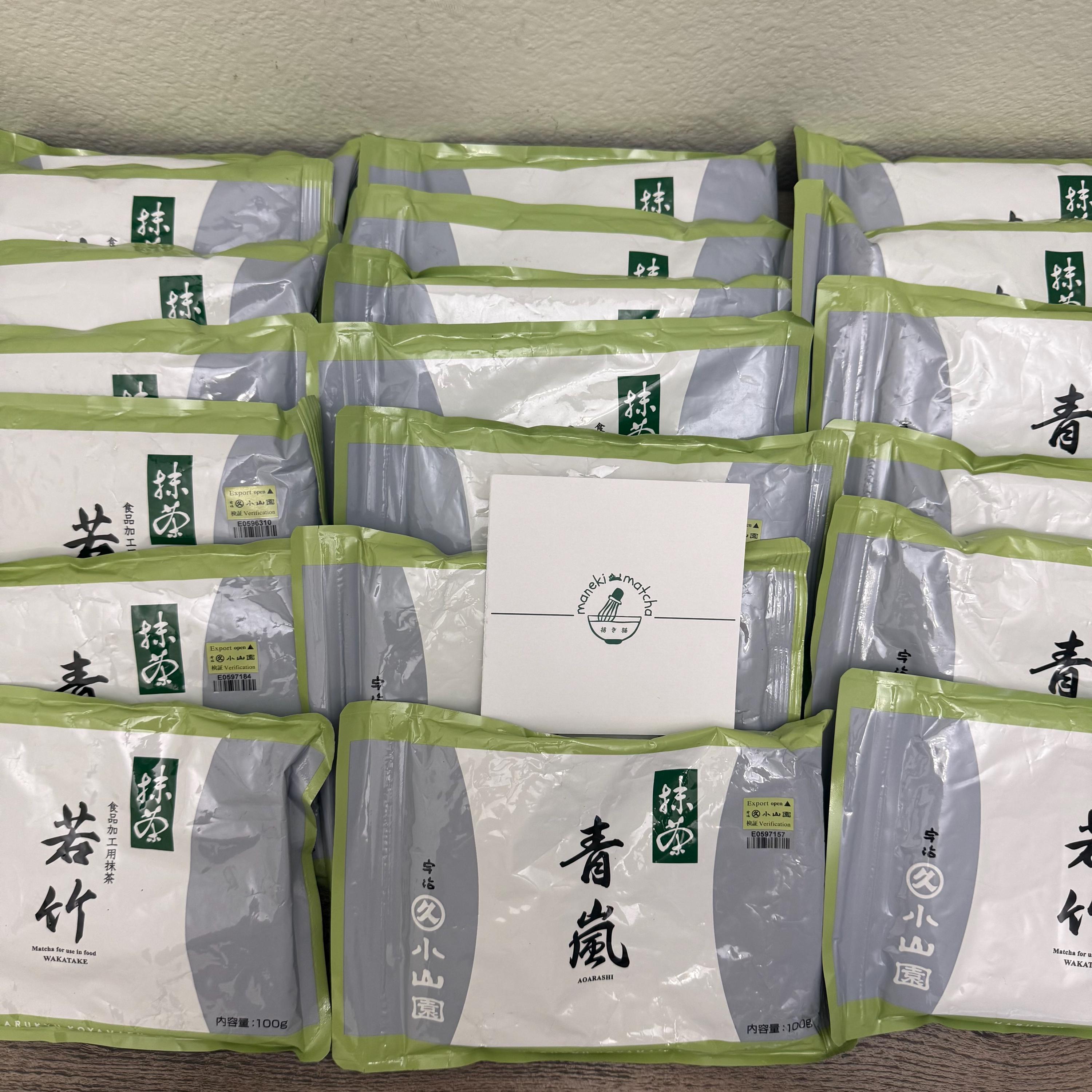 100g入り袋 -- 丸久小山園 日本産抹茶 儀式用/食品用/ラテ用/製菓用 