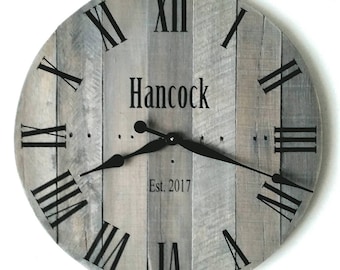 reclaimed wood clock etsy