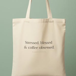 Funny Tote Bag Astethic Tote Bag Bread Lover Gift Coffee Book Tote Bag Sustainable Brunch Bag Minimalist Design Relatable Quote Bag