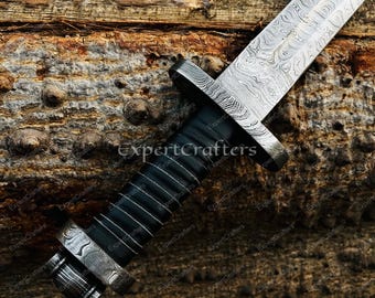 Hand Forged Damascus Steel Viking Sword, Medieval Collector's Gift