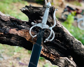 Hand Forged High Carbon Steel Rapier Sword with Scabbard, Damascus Steel Medieval Rapier, Zorro Inspired Replica, Gift For Him