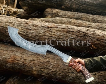 Espada egipcia Khopesh de acero de Damasco forjada a mano / Réplica vikinga histórica