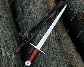 Hand Forged High Carbon Steel Knights Templar Sword, Crusader Sword Replica, Gift For him
