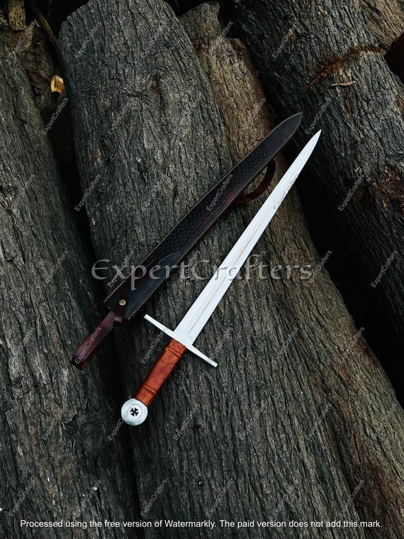 Hand Forged High Carbon Steel Knights Templar Sword, Crusader Sword Replica, Gift For him
