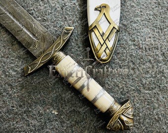 Hand Forged Damascus Steel Viking Sword | Northmen Sword Replica | Handmade Medieval Norse Sword | Gift for Him