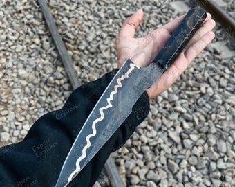 Hand Forged Copper Damascus Chef Knife | Handmade Kitchen Knife | Professional Cooking Knife | Gift For Him & Her