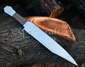 Custom Handmade Bowie Knife – High Carbon Steel Hunting Knife, Fixed Blade Survival Knife, Gift for Him