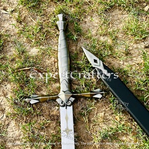 Réplique de l'épée d'Alucard, épée longue gothique de Castlevania, épée de présentation fantastique avec fourreau
