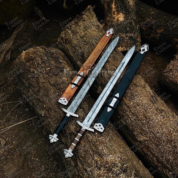 Hand Forged Damascus Steel Viking Sword | Northmen Sword Replica | Handmade Medieval Norse Sword | Gift for Him