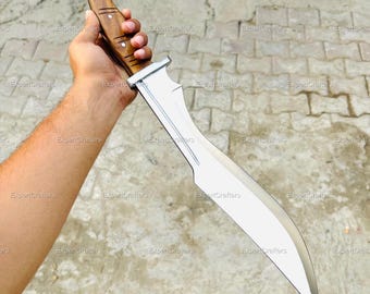 Hand Forged Carbon Steel Kukri Knife | Rosewood Handle, Bushcraft Camping