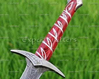 Hand Forged Damascus Steel Fantasy Sword - Movie Replica
