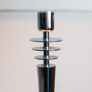 Chrome Atomic Space Age Column Light, Polished Silver Table Lamp Base Only image 2