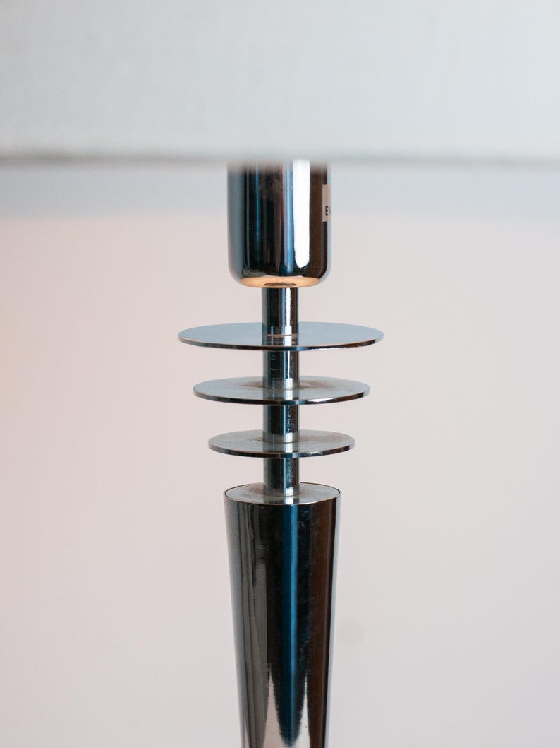 Chrome Atomic Space Age Column Light, Polished Silver Table Lamp Base Only image 2