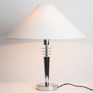 Chrome Atomic Space Age Column Light, Polished Silver Table Lamp Base Only image 1