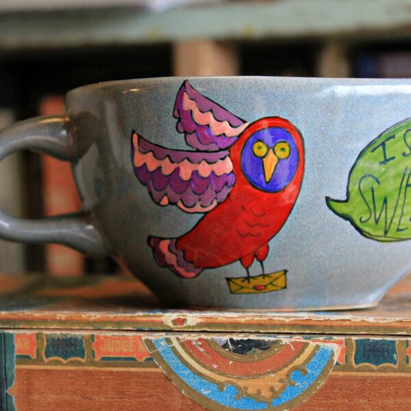 The Marauder's Mug - "I solemnly swear that I am up to no good" Harry Potter Quote Mug - Large, shallow stony blue mug - Weasleys