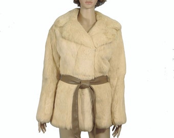 Vintage Kaufmann's 70s  Rabbit Fur Jacket, Short Coat Sz Small or XS