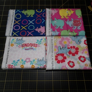 Horton Hears a Who Fat Quarter Bundle - 4 Piece Dr. Seuss Horton Hears a Who FQ Bundle - 100% cotton woven - Panel Option is Extra