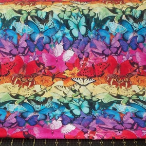 Windham Fabrics. One Of A Kind. Rainbow Butterflies Kaleidoscope DIGITALLY PRINTED