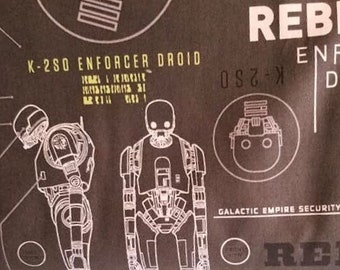 Camelot Star Wars Rogue One 7370106 2 Carbon K2s0 Cotton Fabric BTY