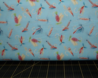 Kanvas. Keep it Reel. Lures Blue - Choose your Cut of fabric in the drop down menu