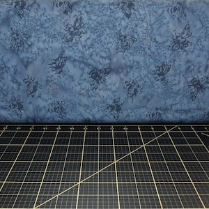 Batik Textiles. Butterfly Dreams 5835 - tonal blue batik bumblebee fabric
