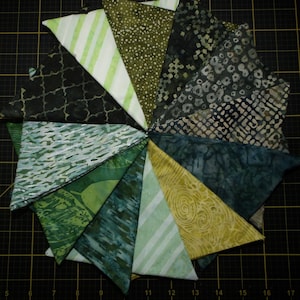 Good Luck Hoffman Batik Fat Quarter Bundle - 12 Piece Greens Batik FQ Bundle - 100% cotton batik