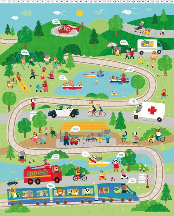 Clothworks. Play Time. Play Mat Panel Full Yard DIGITALLY - Etsy