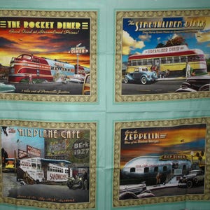 Quilting Treasures. Artworks VIII. Retro Diner Picture Patches. DIGITAL Panel Full Yard