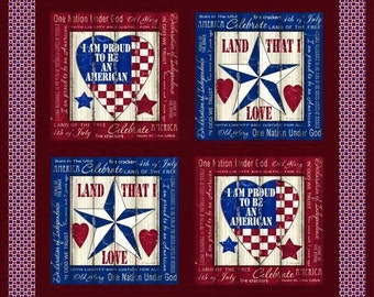 FabriQuilt American Pride Panel - Full Yard 4th of July Americana Patriotic Quilting or Tote Bag Panel - Perfect for quilts of valor