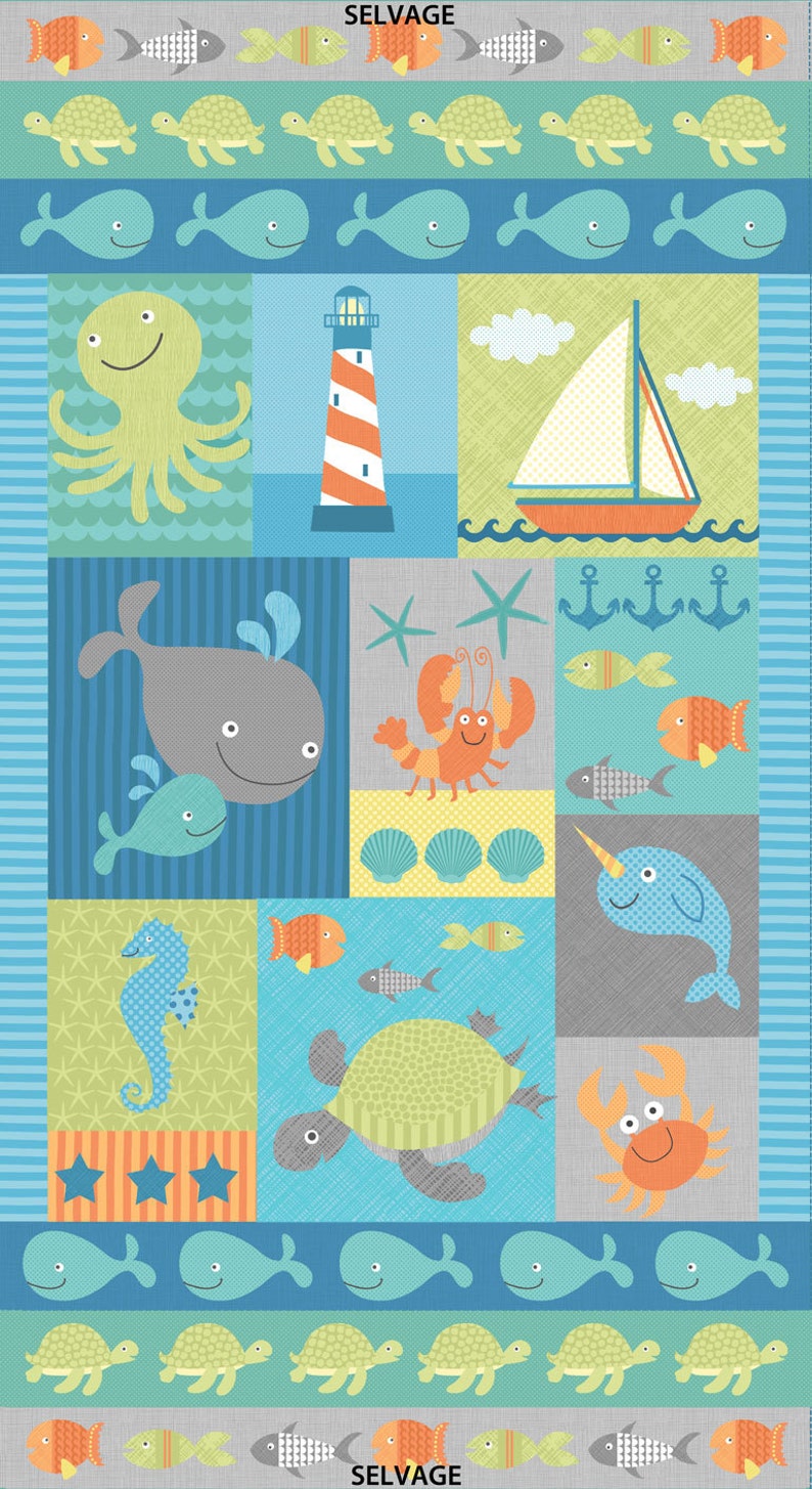 Timeless Treasures. Sea Creatures Panel Quilting Panel - Etsy