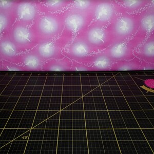 Henry Glass. Pixies & Petals. Tossed Pixie Silhouettes Pink Glow in the Dark