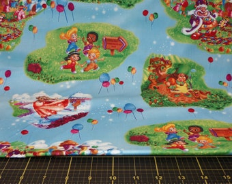 QT Fabrics. Candyland. Scenes Blue - Game Original Artwork