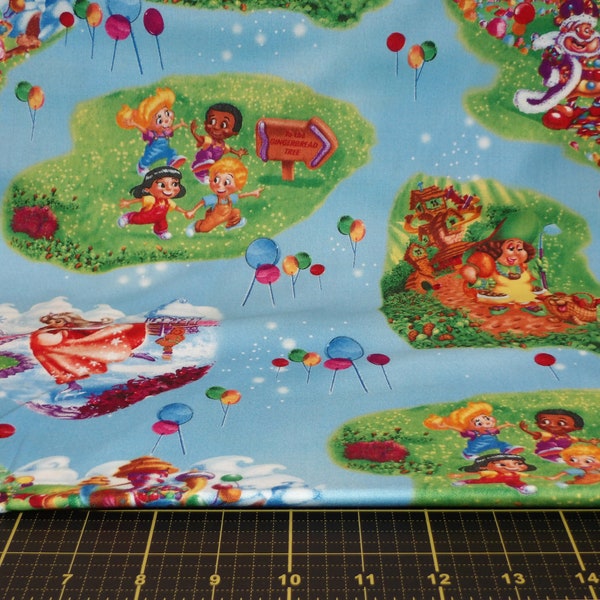 QT Fabrics. Candyland. Scenes Blue - Game Original Artwork