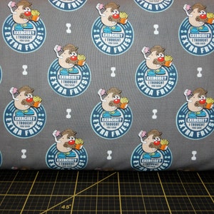 Camelot Fabrics. Mr. Potato Head. French Fries Grey