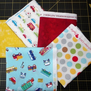 Miniature Vehicles Fat Quarter Bundle - 5 Piece Cosmo and Robert Kaufman Mini Vehicles FQ Bundle - 100% cotton woven