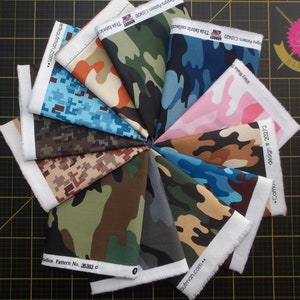 Camouflage Fat Quarter Bundle - 12 pezzi Digital and Woodland Camo FQ Bundle - 100% cotone tessuto