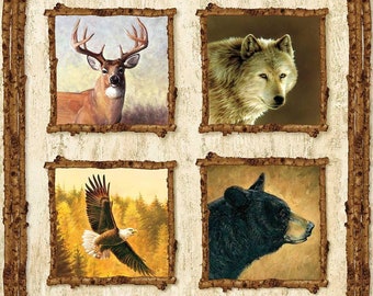Riley Blake. Majestic Outdoors Pillow Panel Full Yard - Highly Out of Print 2016 Panel