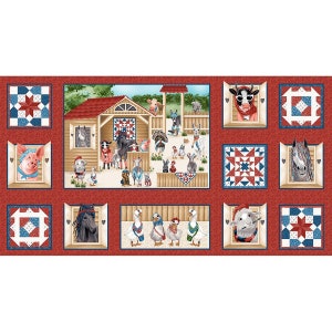 Blank Quilting. Dressed Up On The Farm. Farm Panel 2/3 yd
