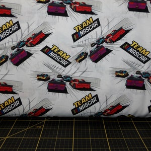FINAL 1 Yard 3 Inches - Camelot Fabrics. NASCAR. Nascar Tracks White