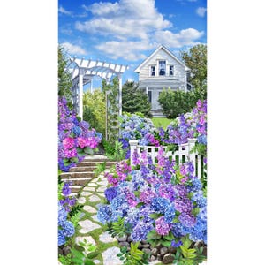 Michael Miller. Hydrangea Dreams. Hydrangea Cottage Panel 2/3 yd